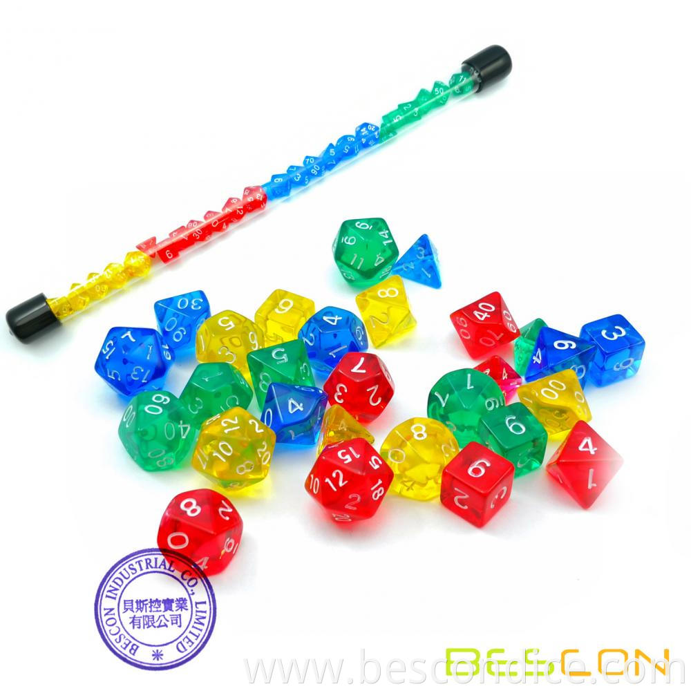 Rainbow Mini Dnd Dice Tube Set 4